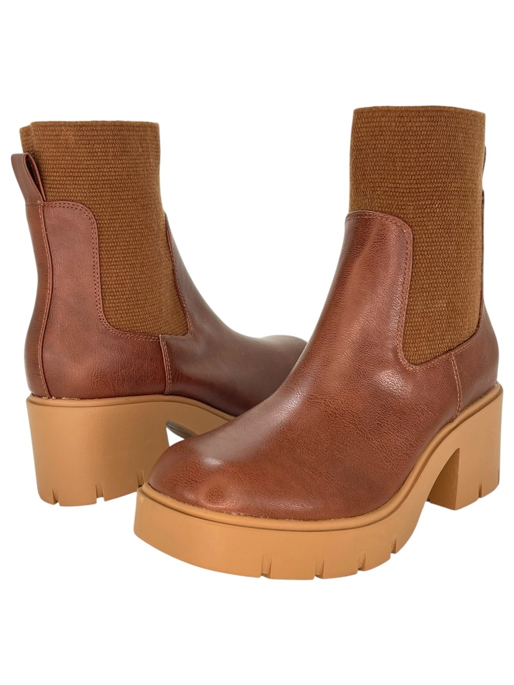 Sun + Stone Verityy Brown Faux Leather Womens Ankle Boots Size 8.5M - Picture 9 of 10
